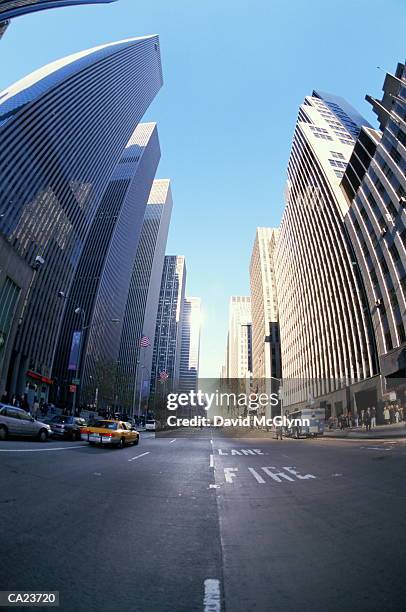 usa, new york, new york city, sixth avenue, wide angle view - usa city stock pictures, royalty-free photos & images