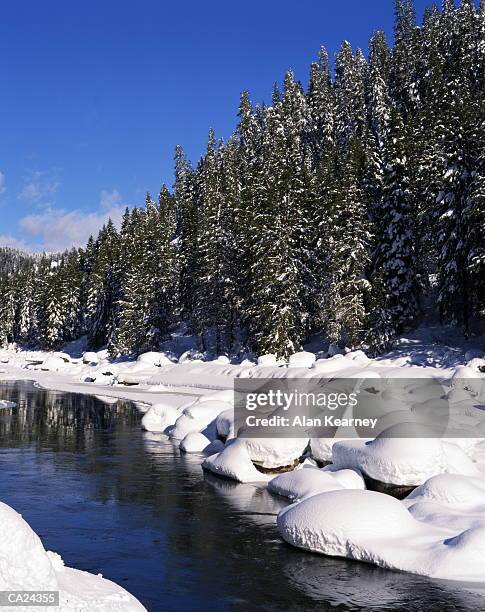 usa, idaho, payette river, winter - payette river idaho stock pictures, royalty-free photos & images