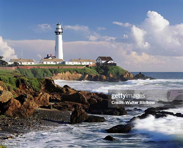 usa, california, pescadero, pigeon point lighthouse - walter bibikow stock pictures, royalty-free photos & images