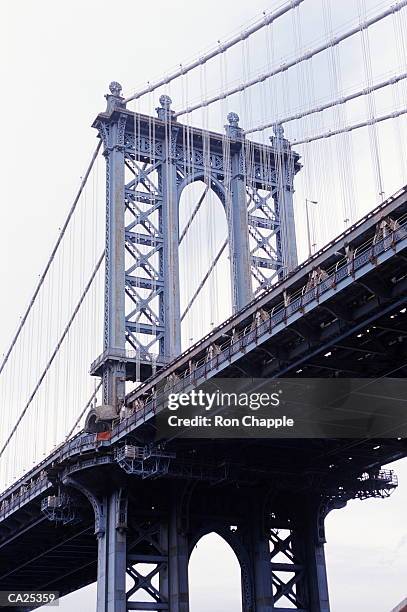 usa, new york, new york city, williamsburg bridge, low angle view - usa city stock pictures, royalty-free photos & images