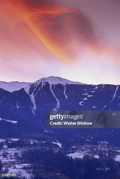 italy, alto adige, mountains above st. andrea, dawn - adige stock pictures, royalty-free photos & images