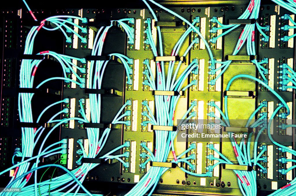 Telephone line switchboard, close-up