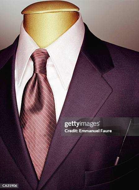 male mannequin wearing business suit and tie, close-up - emmanuel stock pictures, royalty-free photos & images