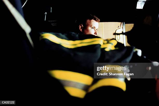 fireman in truck - shannon stock pictures, royalty-free photos & images