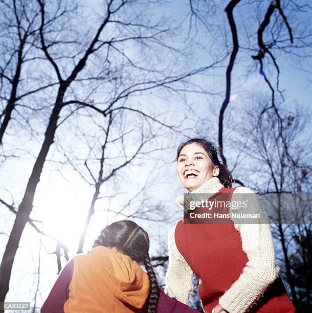 mother and daughter outdoors in autumn - hans neleman stockfoto's en -beelden