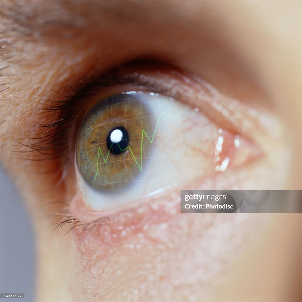 Business Chart Reflected in a Man's Eye