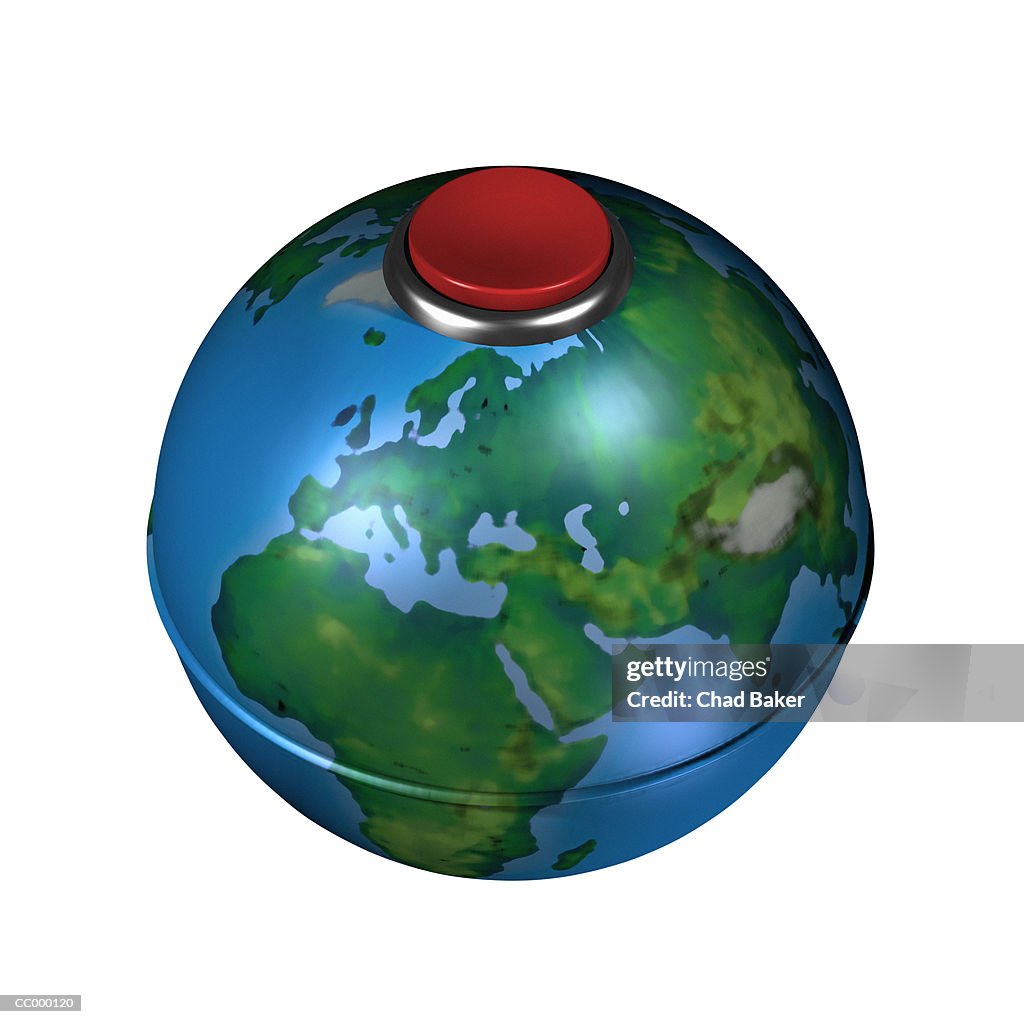 Globe with a Red Detonator Button