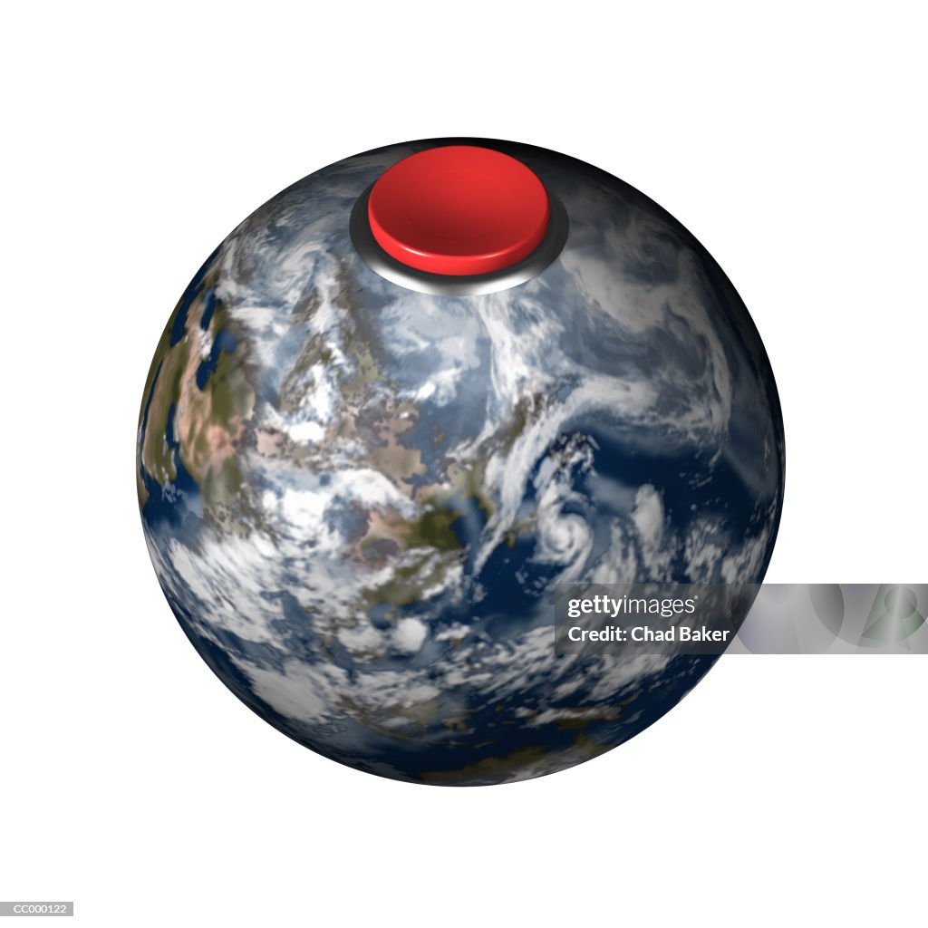 Globe with a Red Detonator Button