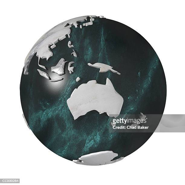marble globe showing australia - marble - fotografias e filmes do acervo