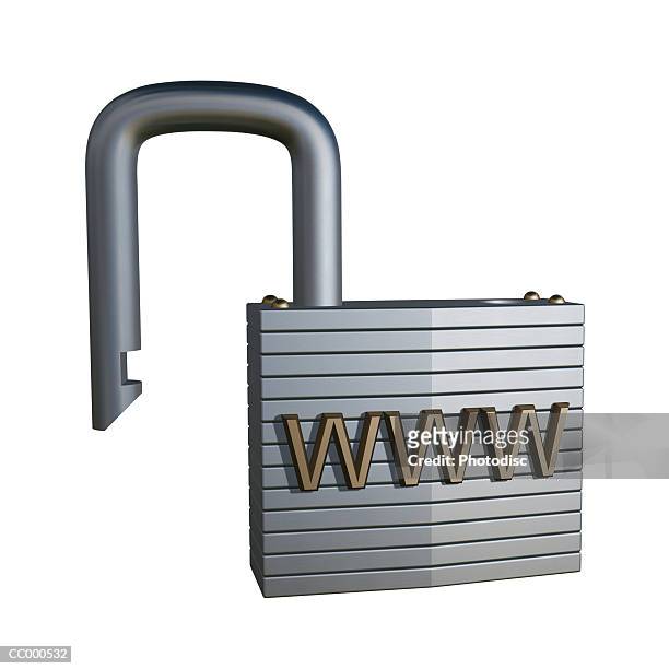 world wide web acronym on an unlocked padlock - acronym stock pictures, royalty-free photos & images