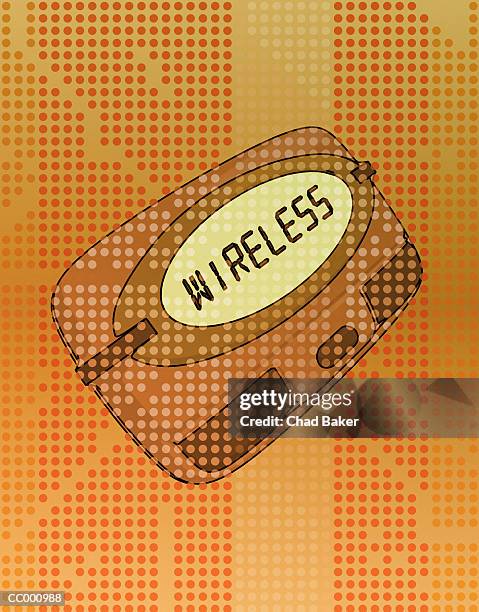 pager with the word 'wireless' - wap stock-grafiken, -clipart, -cartoons und -symbole