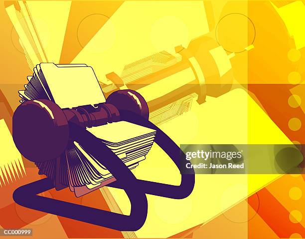 rotary card file - rolodex stock illustrations