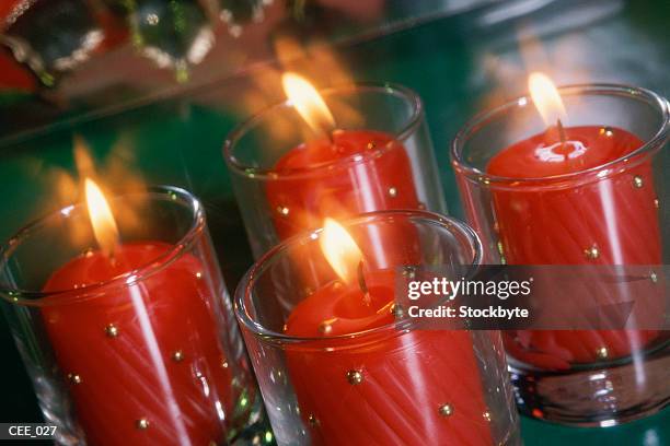 christmas candles - votive candle stock pictures, royalty-free photos & images