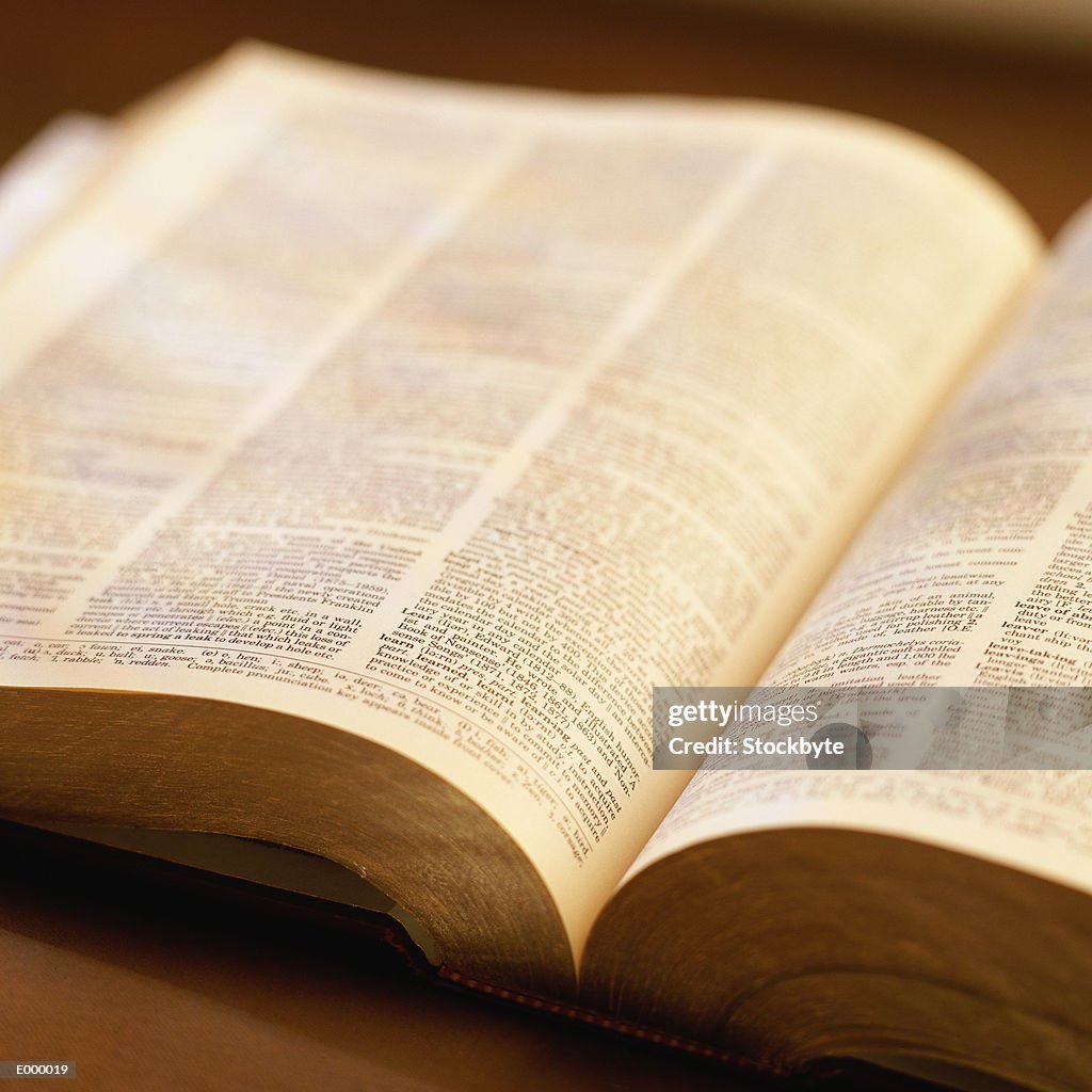Dictionary Open Layout Open Dictionary Foto de stock - Getty Images