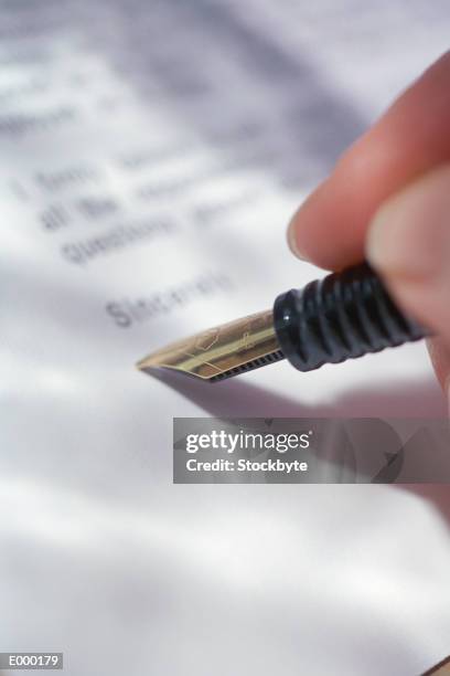 Hand Lettering Signing Hand Signing Letter With Fountain Pen High-Res Stock Photo - Getty Images