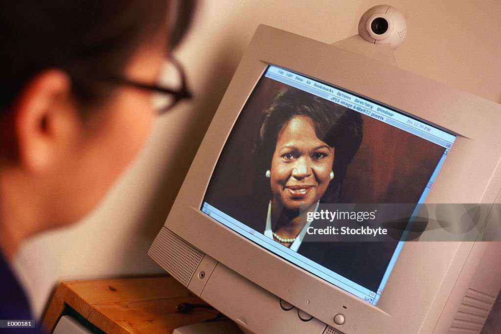 Woman in video-conference