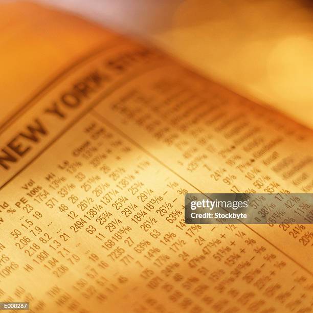 newspaper stock listing, detail - broadsheet stock pictures, royalty-free photos & images