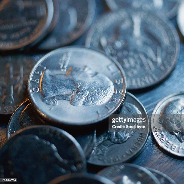 us coins, close-up - moeda de dez cents - fotografias e filmes do acervo