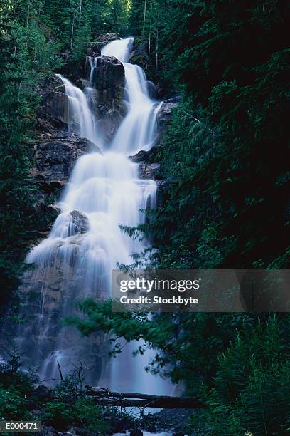water falls at kay falls, british columbia, canada - columbia falls stock pictures, royalty-free photos & images