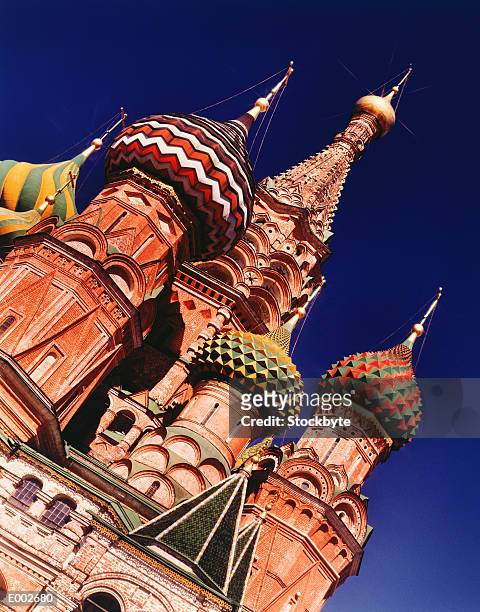 st. basil's cathedral in moscow - cupola a cipolla foto e immagini stock