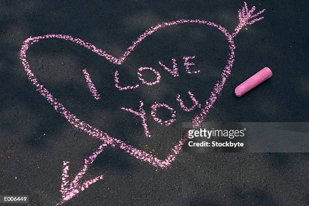 i love you drawn in chalk - you stock pictures, royalty-free photos & images