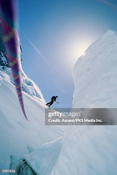 man hiking on mountain - columbia icefield bildbanksfoton och bilder