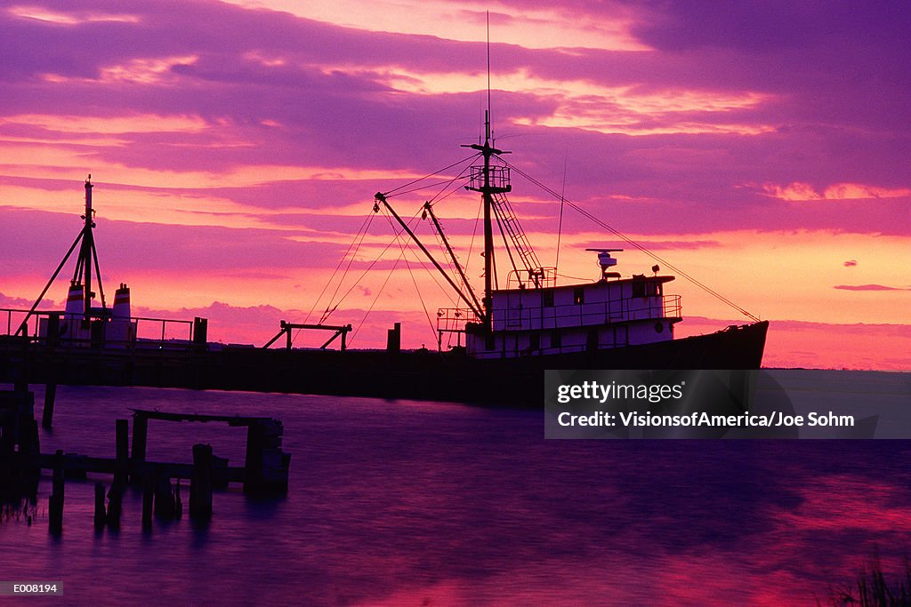 Fishing boat in harbor