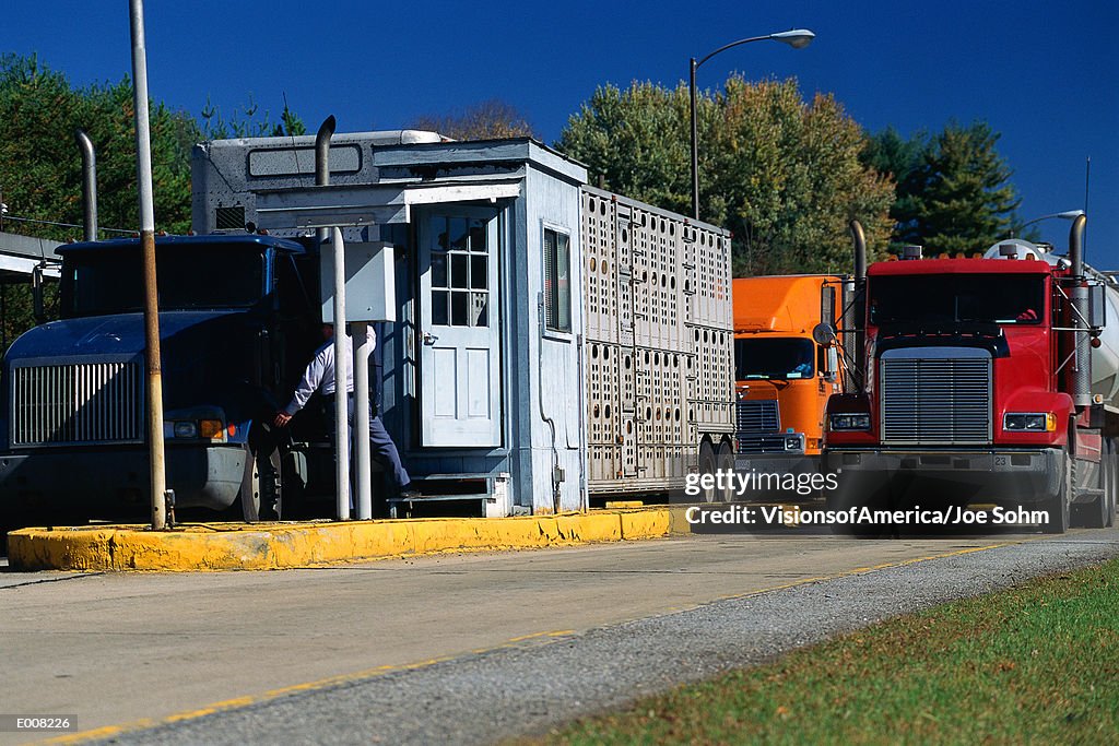 Trucks at weigh station