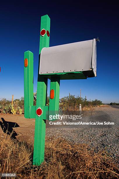 cactus mailbox - pima county foto e immagini stock