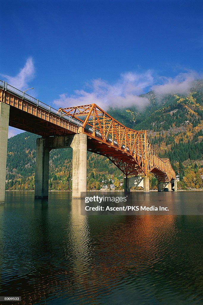 Cantilever bridge leading to island