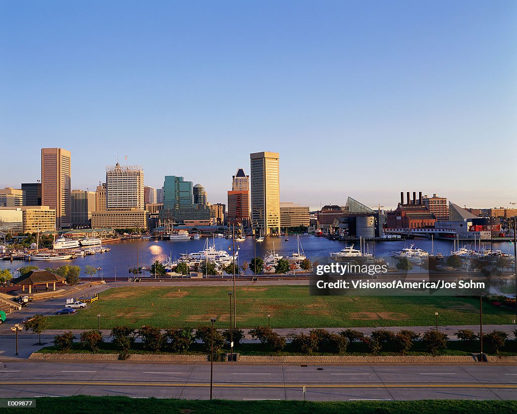 Baltimore harbor and skyline, MD