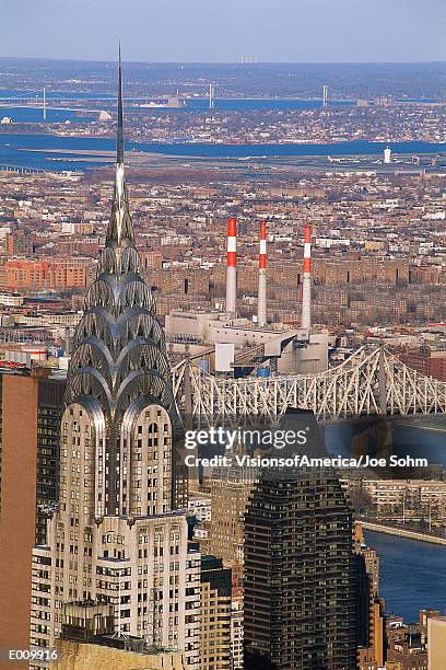 aerial view of new york city - upper midtown manhattan bildbanksfoton och bilder