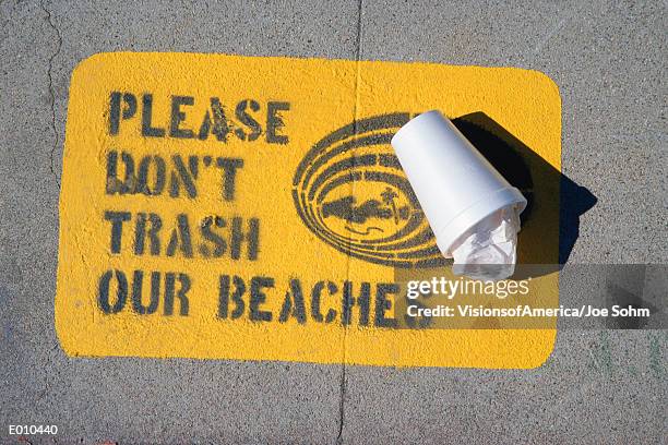 please don't trash our beaches - why dont we stock-fotos und bilder