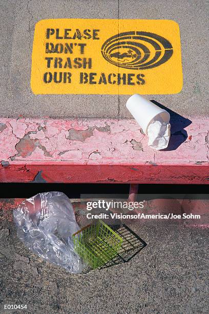 please don't trash our beaches with litter - why dont we 個照片及圖片檔