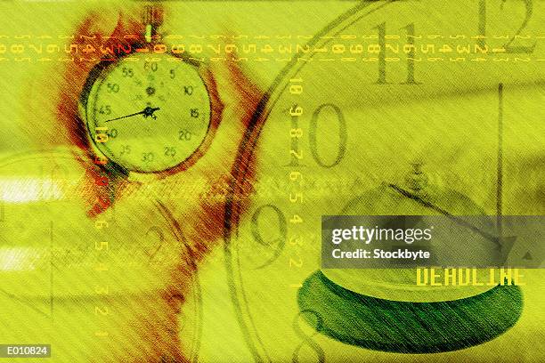 collage of clock, watch, and desk bell - unknown gender stock illustrations