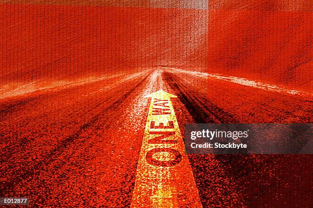 Red One Way Sign 896 Red Arrow Sign Stock Photos, High-Res Pictures, and Images - Getty ...