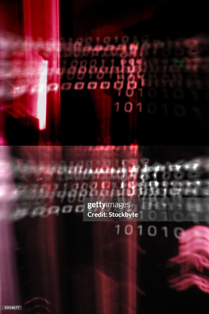 Blurred binary with red