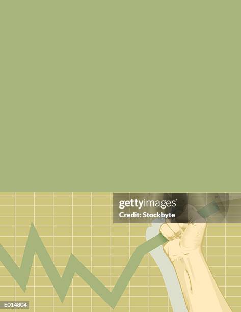 hand with grip on line chart - unknown gender stock illustrations