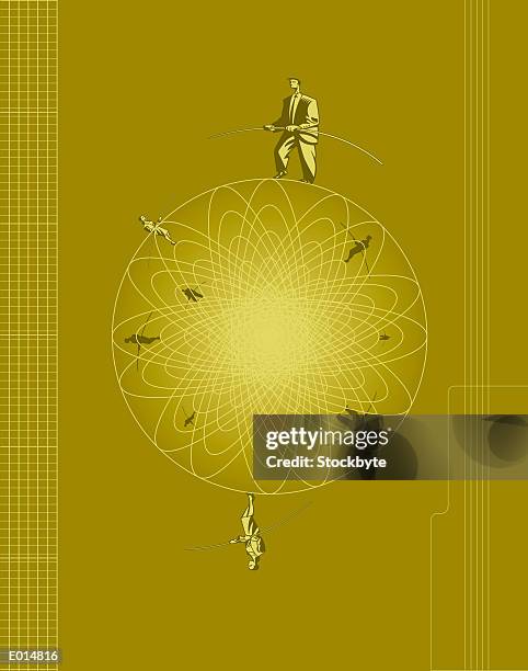 balancing businesspersons - high wire walker stock illustrations