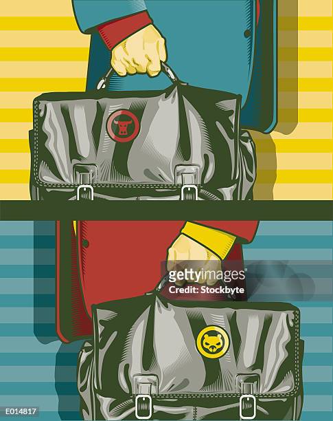 bull and bear luggage - bull stock-grafiken, -clipart, -cartoons und -symbole