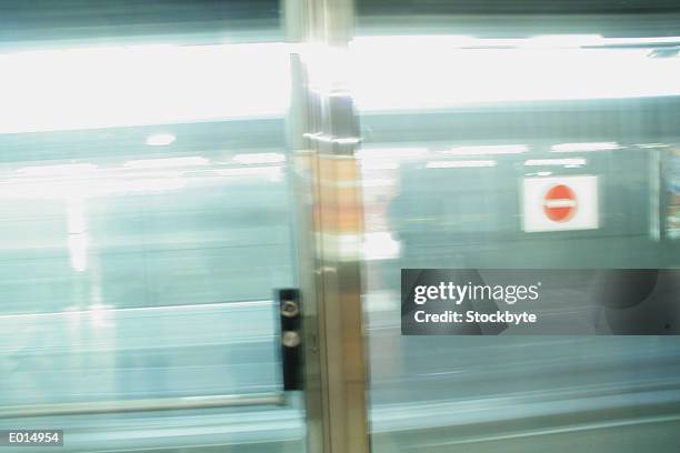 blurred subway - restricted area sign stock pictures, royalty-free photos & images