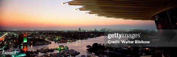 usa, florida, fort lauderdale skyline at night from pier 66 - walter bibikow stock pictures, royalty-free photos & images
