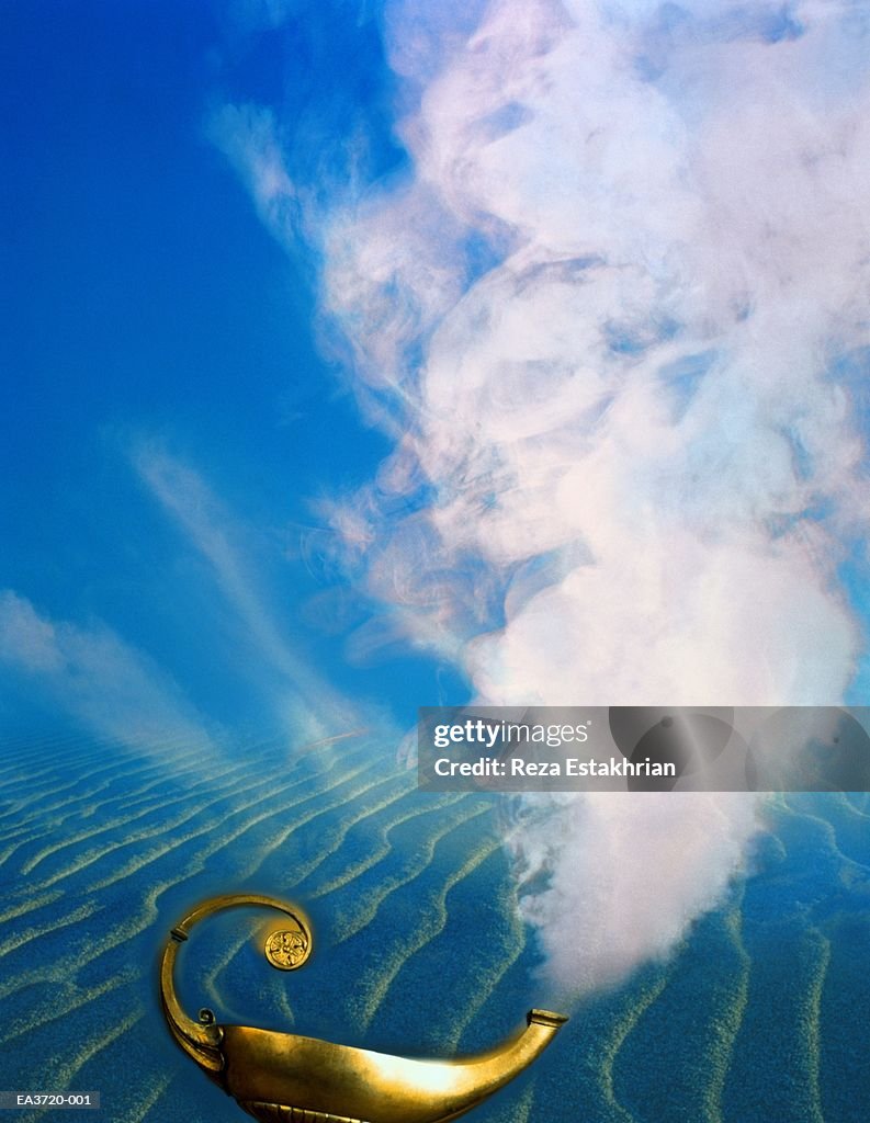 Magic lamp on sand (Digital Composite)