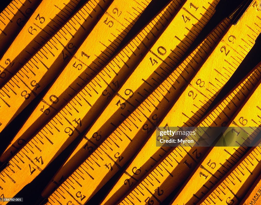 Wooden folding ruler, close-up (full-frame)