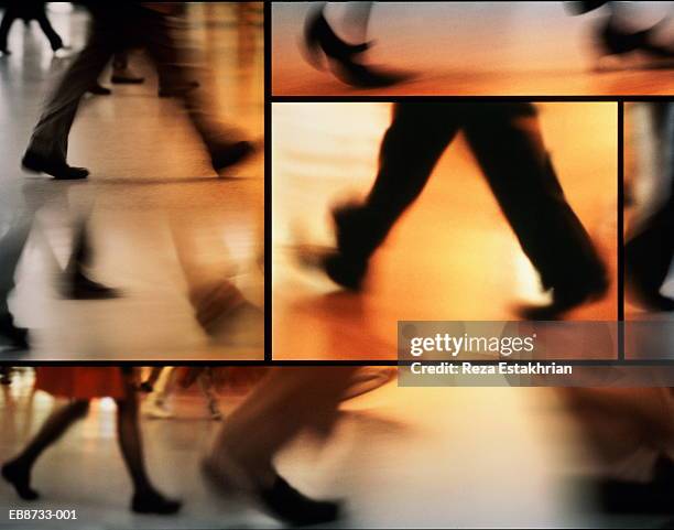 business people walking, low section view (digital composite) - woman multiple image 40-45 stock pictures, royalty-free photos & images