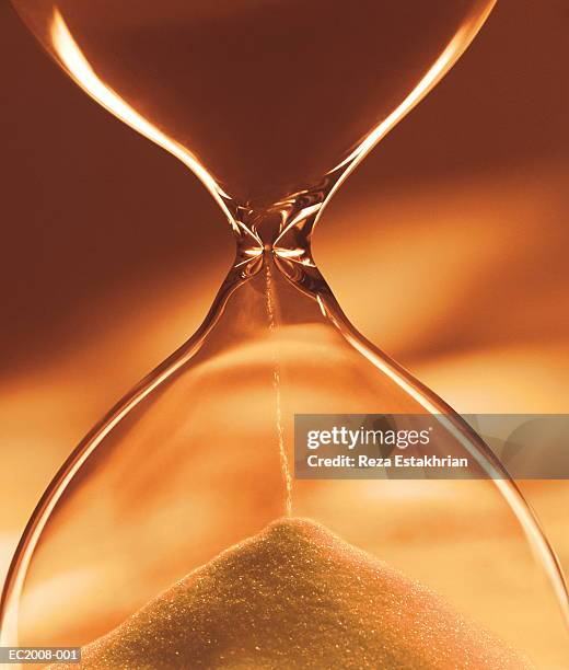 hourglass, close-up (digital enhancement) - hourglass stock pictures, royalty-free photos & images