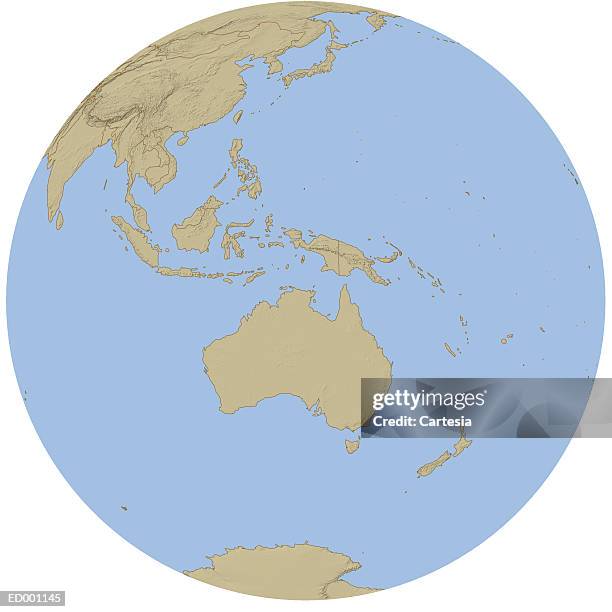 international map -- the south pacific - south pacific stock-fotos und bilder