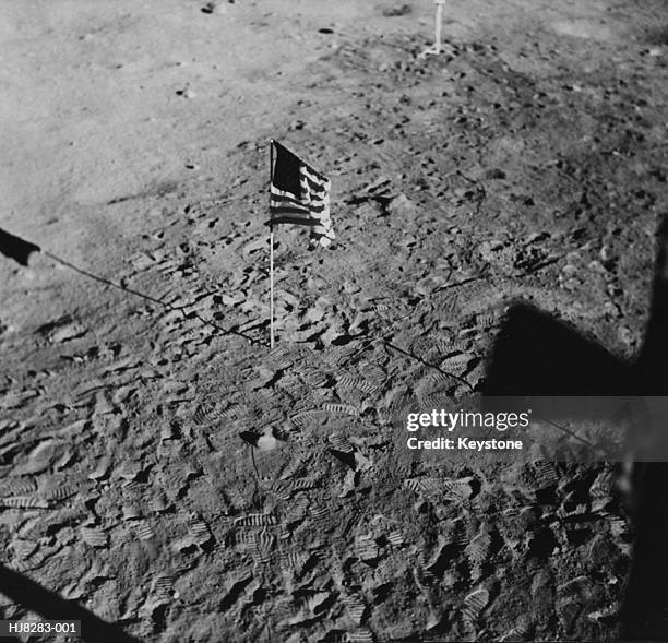 lunar flag - 1969 stockfoto's en -beelden