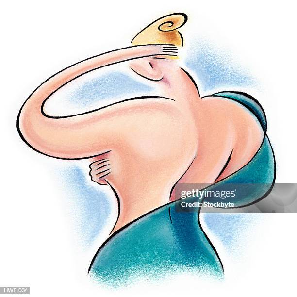 ilustrações de stock, clip art, desenhos animados e ícones de woman checking for cancer - cancer