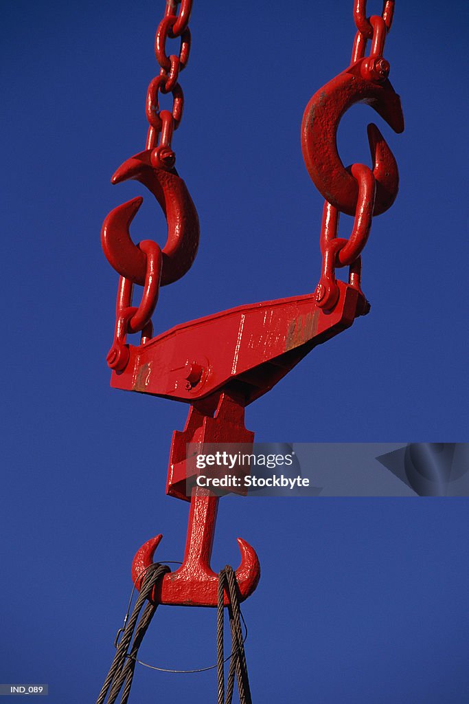 Crane hook and metal chain